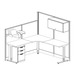 WEBBTYP49 - Multi-height, Single Person, L-shape Height Adjustable Cubicle Station with Storage