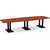 12' Classic Boat Shape Conference Table with Palmer Base - Cherry Top, Black Base