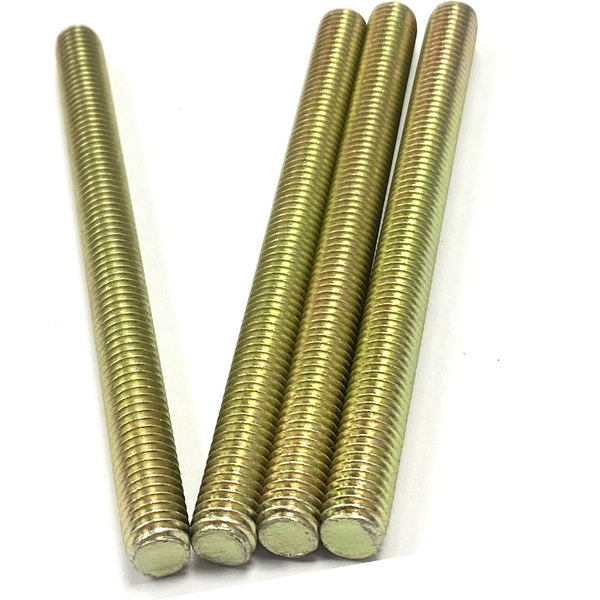 5/16" - 24 X 3" FULLY THREADED STRAIGHT ROD SAE J429 GR 8 ZINC TRIVALENT YELLOW