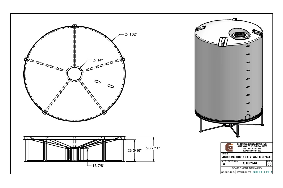 CCI - 4600/4900 Gallon Cone Bottom Tank Stand
