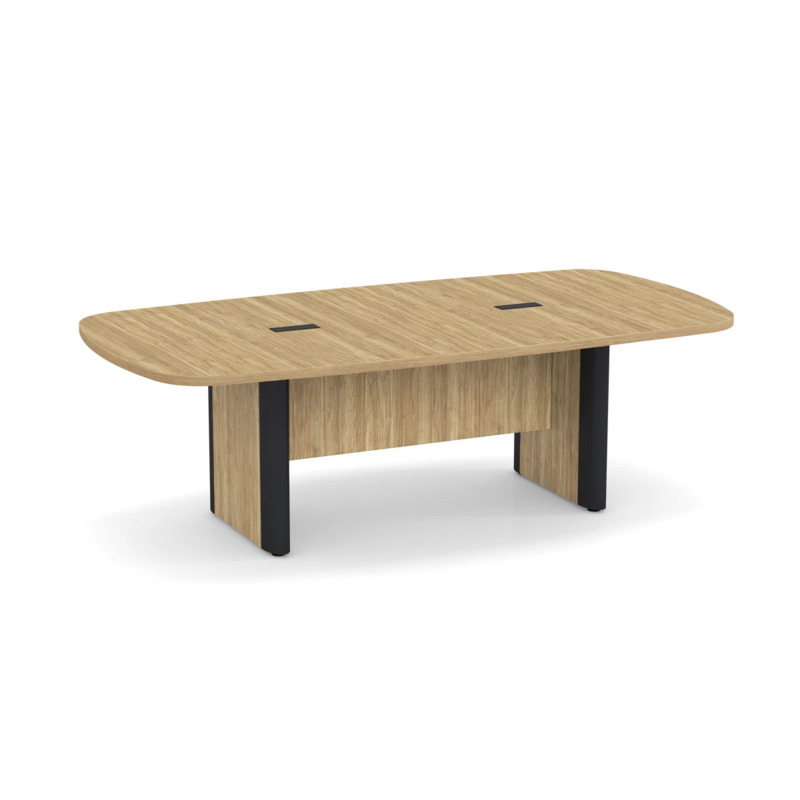 Classic Plus Arena 8 Ft Conference Table - Aspen with Black Metal Accents