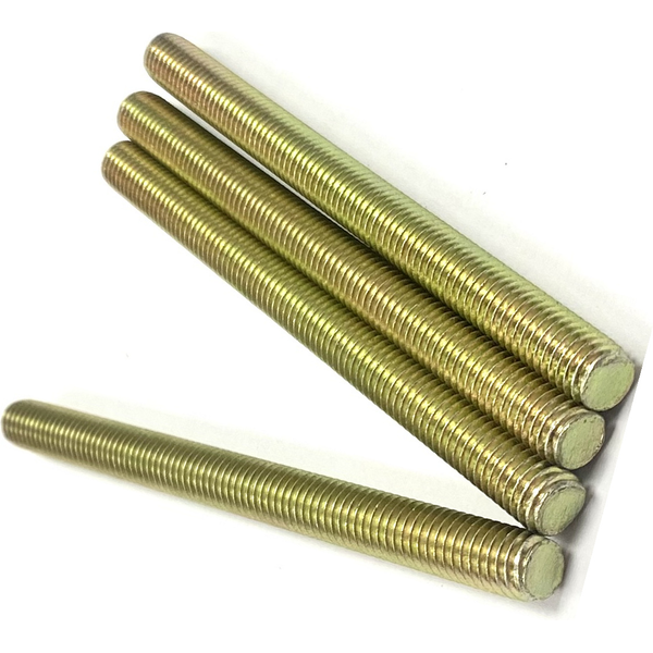 1 1/2" - 6 X 12" FULLY THREADED STRAIGHT ROD SAE J429 GR 8 ZINC TRIVALENT YELLOW