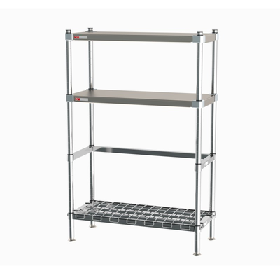 Metro 3KR346FC HD Super Beer-Keg Handling Rack 42"W X 18"D X 64-1/8"H Dunnage Shelf & Solid Shelves