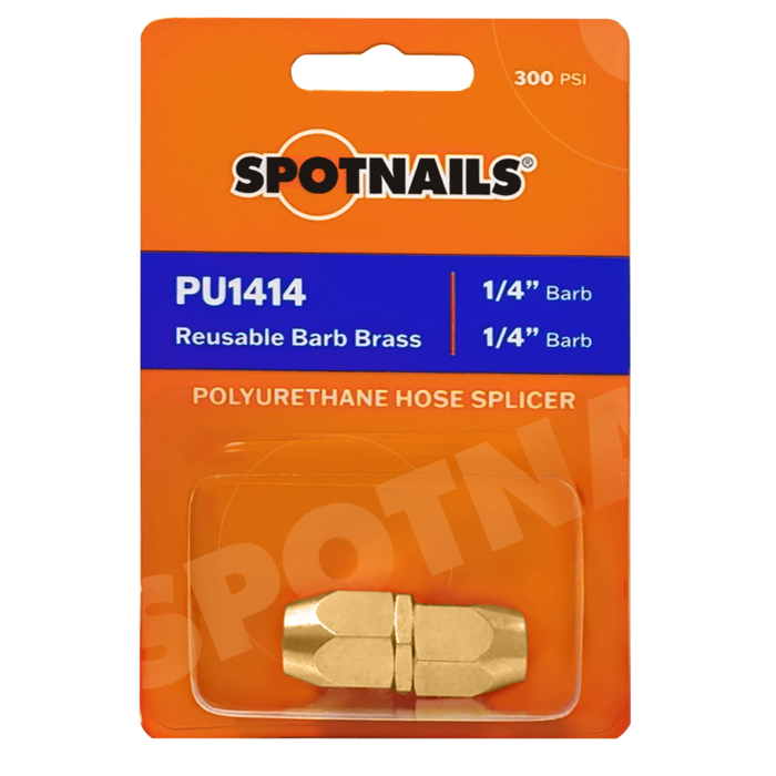 Polyurethane Hose Splicer (1/4" Barb, 1/4" Barb) Blister Pack