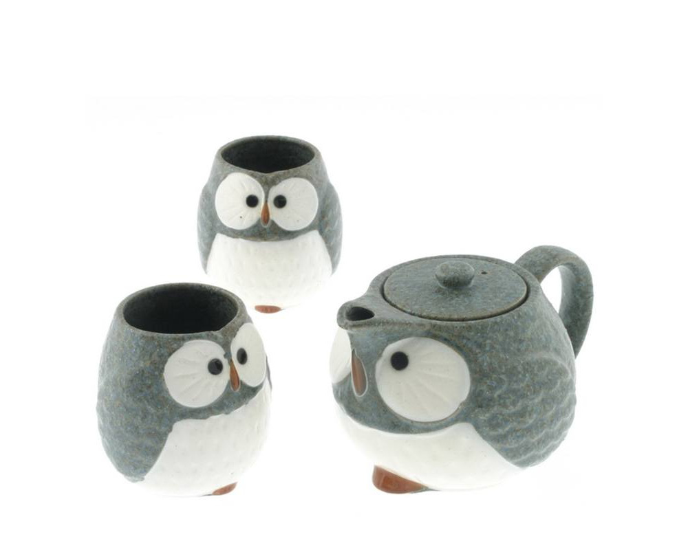 Tea Set Owl Blue