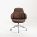 CHK73400 VIVA CLUB CHAIR w/ NYLON BASE - White base, Brown Seat