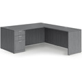 Classic L-Shape Desk 83" X 71" with Box/Box/File Pedestal - Newport Grey