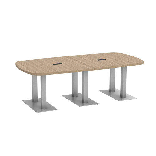 Arena Conference Table 8 Ft with Palmer Brushed Double Base - Aspen