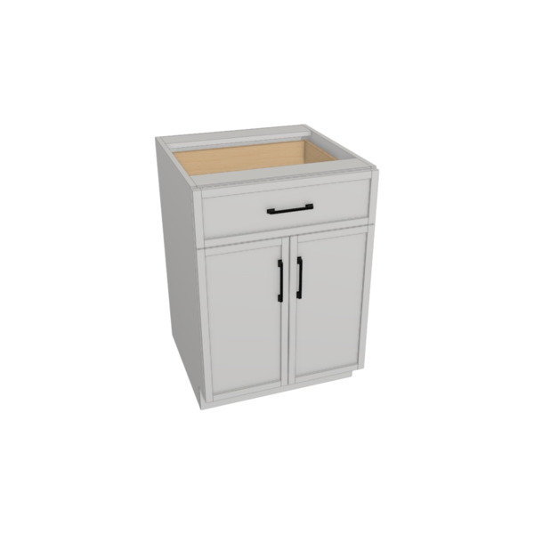 Fresno Pure White Box  Vanity Sink Base Kit - 24"X 34 1/2”H X 21”D