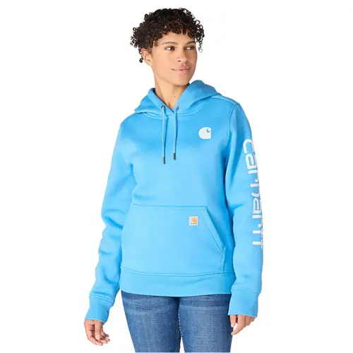 CARHARTT 102791 - Relaxed Fit Midweight Logo Sleeve Graphic Sweatshirt -  Tranquil Blue Heather