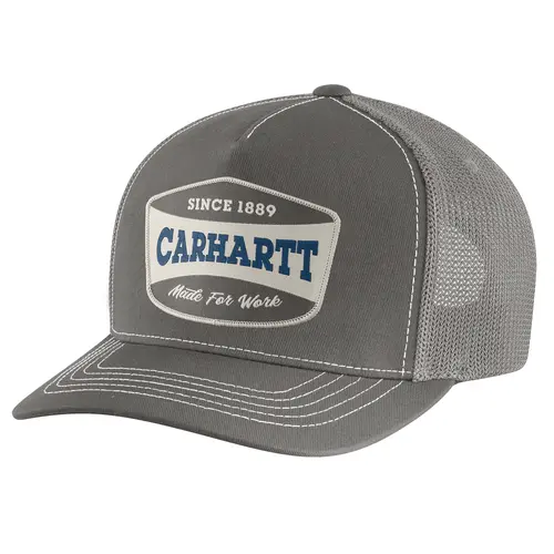 CARHARTT 107336 - Mens Canvas Mesh-Back Patch Cap - Mud Gray