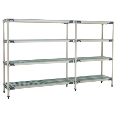 Metro AX366GX3 Metromax I Add-On Shelving Unit 60"W X 18"D X 63"H Open Grid Polymer Shelves Polymer