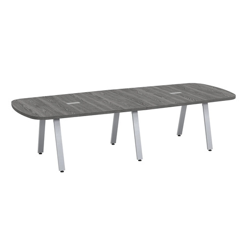 Signature Arena Conference Table 10 Foot - Newport Grey with Silver Metal Legs