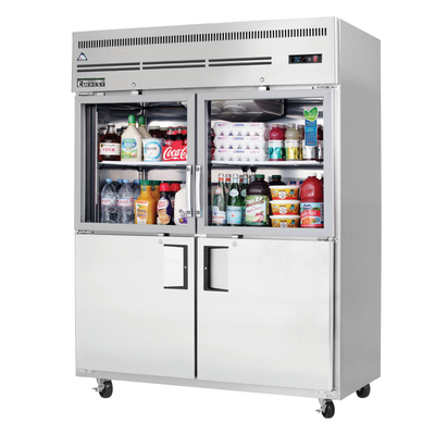 Everest EGSWH4 Reach-In Refrigerator 4 Solid and Glass Half Doors, 115v, NSF - 55 cu. ft.