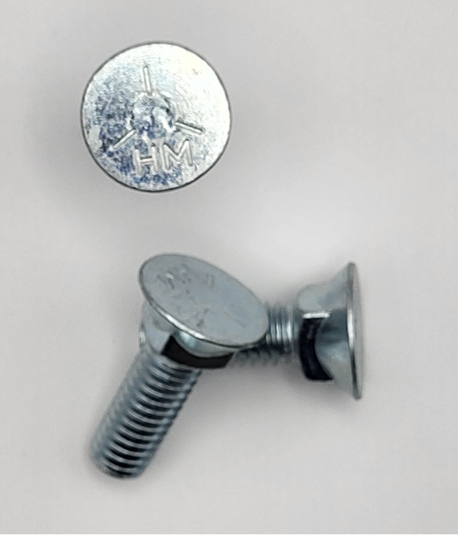 3/8" - 16 X 1 1/4" OVERSIZE 7/16" #3 HEAD PLOW BOLT SAE J429 GR 5 ZINC TRIVALENT CLEAR PER PRINT