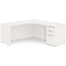 CLALD1005R- Right-Handed Classic L-Shape Workstation 66" W x 24" D with 42" Return and Box/Box/File Pedestal- White