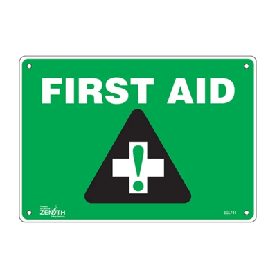 First Aid Sign - 10" x 7" - Plastic - English