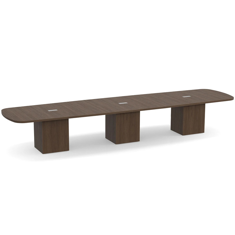 Arena Conference Table 16 Ft with Cube Base - Modern Walnut