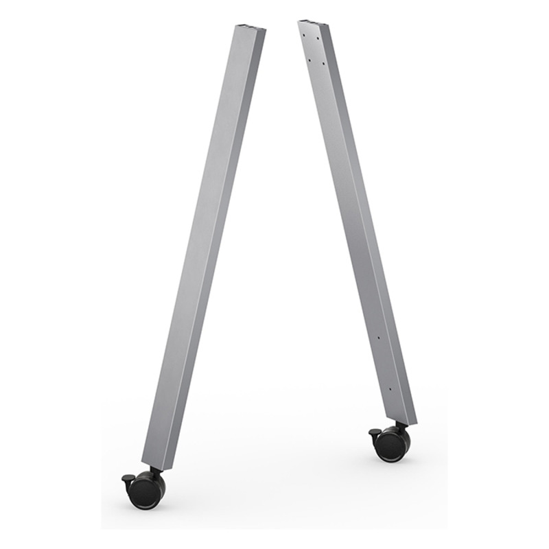 PLTVAMETLEG41C- 41"H VA METAL LEG w/CASTERS PAIR - Silver