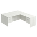 Classic L-Shape Desk 83" X 71" with 2 Box/File Pedestals - Silver Birch