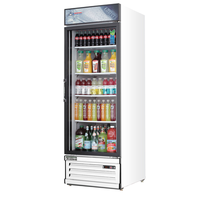 Everest EMGR20 24-3/4" Single Swing Glass Door Reach-In Merchandiser Refrigerator, 20-Cubic Feet, NSF