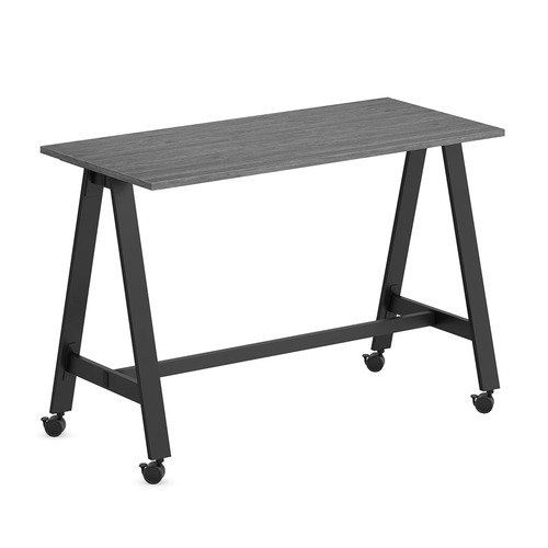 Signature Bistro Table 24" x 60" - Newport Grey with Black Legs