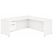 CLALD1041- Classic L-Shape Desk 71" W x 30" D with 47" Return and Box/File Pedestal- White