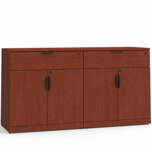 CLAST1023N, Lateral Storage Credenza with Double Buffet Drawers - Cherry