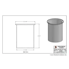 100 Gallon Polyethylene Open Top Cylindrical Tank and Cover, 28" x 42"