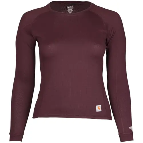 CARHARTT WBL197 - Women's Force Midweight Waffle Base Layer Crewneck Top - Blackberry