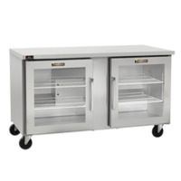 Traulsen CLUC-60R-GD-WTLR 60" Two-Section Worktop Refrigerator, Glass Doors, Left/Right Hinge, 16.94 Cu. Ft.