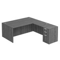 Classic L-Shape Desk 83" X 71" with Box/Box/File Pedestal - Newport Grey