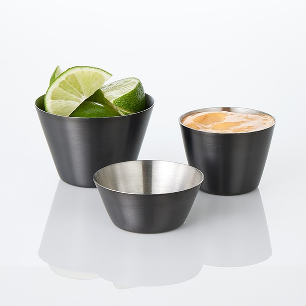 Round Satin Stainless Steel Sauce Cups