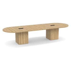CUBRT3138N - 12 ft. Classic Racetrack Conference Table with Cube Base