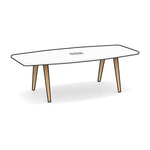 Conference Tables: Boat Shape Top, Signature VA Wood Leg Base