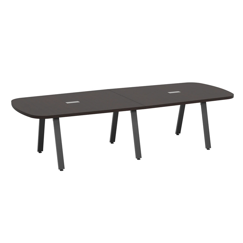 Signature Arena Conference Table 10 Foot - Espresso with Black Metal Legs