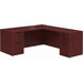CLALD2048- Classic L-Shape Desk 71" W x 36" D with 42" Return and 2 Full Pedestals- Mahogany