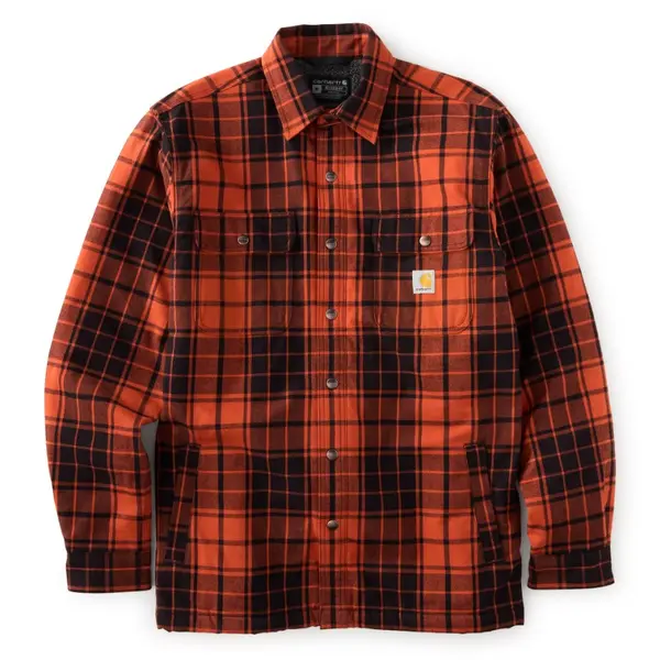 CARHARTT 107017 - Relaxed Fit Flannel Sherpa-Lined Shirt Jac - Homestead Red