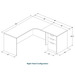 CLALD1005R- Right-Handed Classic L-Shape Workstation 66" W x 24" D with 42" Return and Box/Box/File Pedestal- Maple