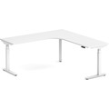 Enhance Electric Height-Adjustable L-Shape Desk with Right Radiused Corner 72" X 72" - White with White Base