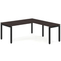Elements L-Shape Desk 78" x 72" x 36"D - Espresso with Black Legs