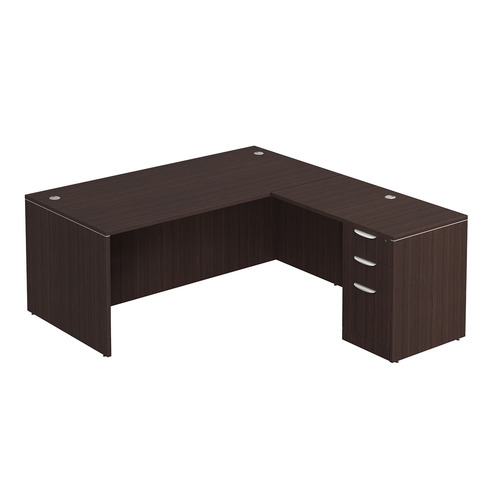 Classic L-Shape Desk 72" x 71" with Box/Box/File Pedestal - Espresso