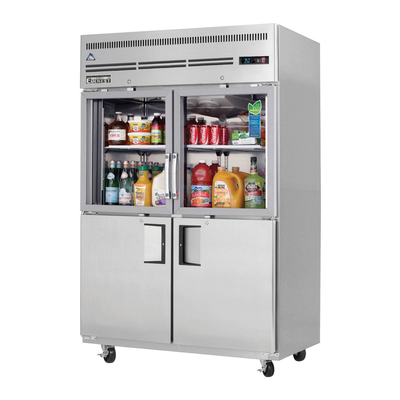 Everest EGSH4 Reach-In Refrigerator 4 Solid and Glass Half Doors, 115v, NSF - 48 cu. ft.