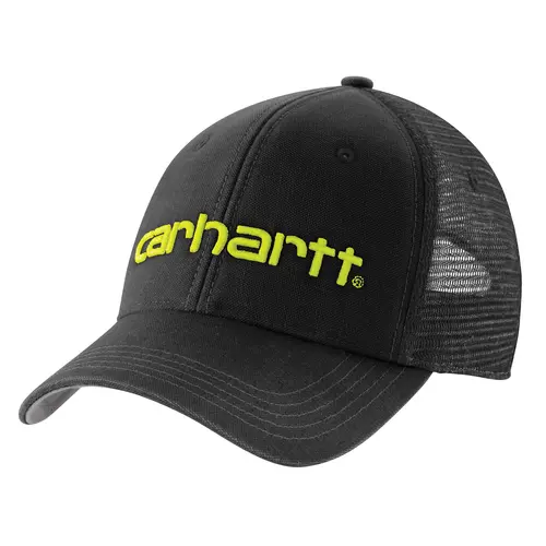 CARHARTT 101195 - Canvas Mesh-Back Logo Graphic Cap - Black/Asphalt