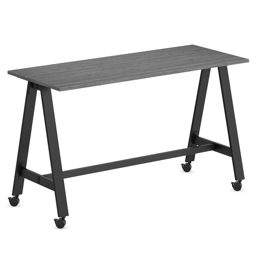 Signature Bistro Table 24" x 72" - Newport Grey with Black Legs