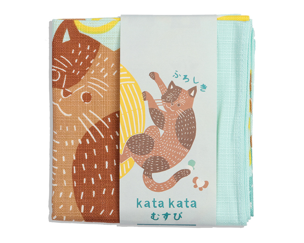 Furoshiki Cats & Yarn 19" Blue