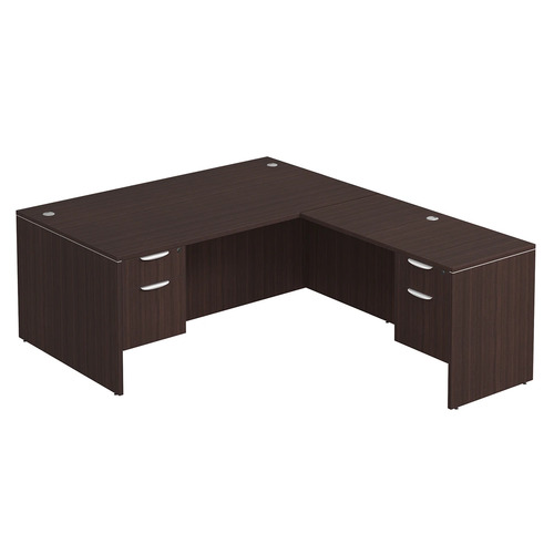 Classic L-Shape Desk 83" X 71" with 2 Box/File Pedestals - Espresso