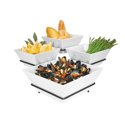 Cal-Mil SR1010-13 19"W x 19"D x 11"H Gourmet Quad Bowl Display