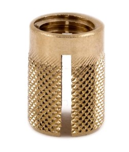 3/8" - 16 X 5/8" FLUSH PRESS THREADED INSERT FOR PLASTIC - BRASS