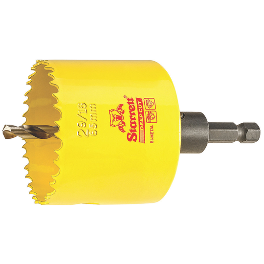 STARRETT ADCH0296 2-9/16'' (65mm) NVP Deep Cut Bi-Metal Hole Saw with Arbor